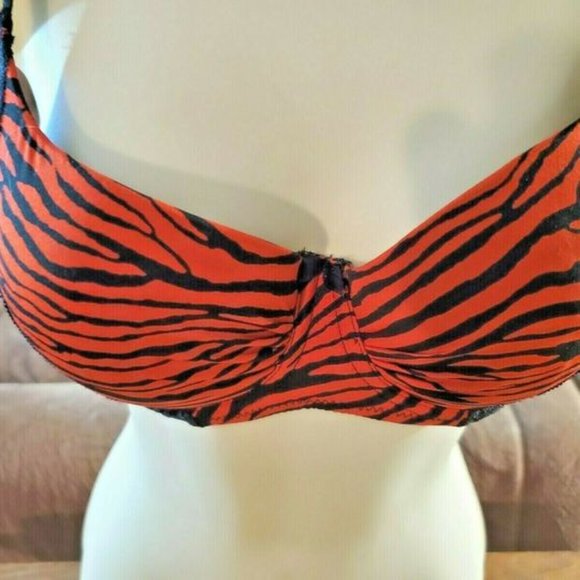 Bra Red/Black Zebra Print 36C, Great Shape & Sexy - Picture 2 of 6